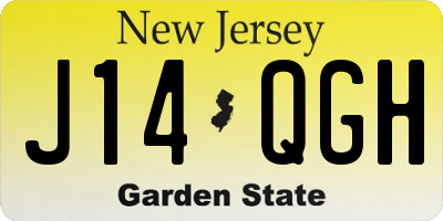 NJ license plate J14QGH