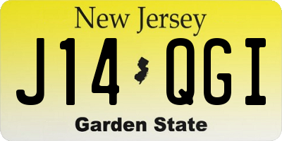 NJ license plate J14QGI