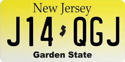 NJ license plate J14QGJ