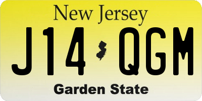 NJ license plate J14QGM
