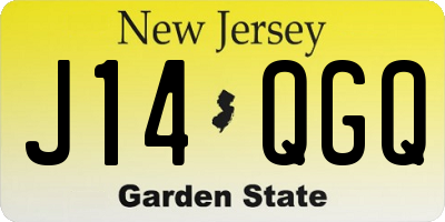 NJ license plate J14QGQ