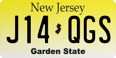 NJ license plate J14QGS