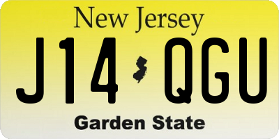 NJ license plate J14QGU