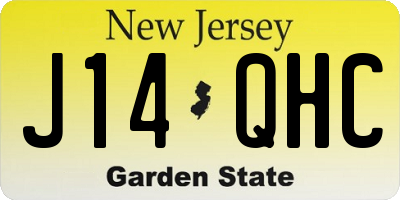NJ license plate J14QHC