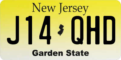 NJ license plate J14QHD