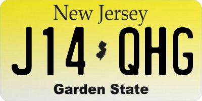 NJ license plate J14QHG