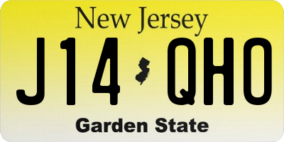 NJ license plate J14QHO