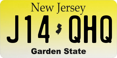 NJ license plate J14QHQ