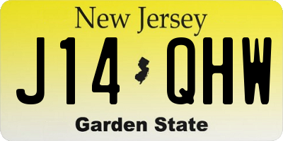 NJ license plate J14QHW