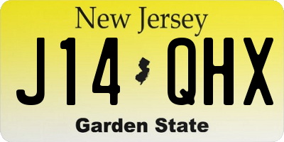 NJ license plate J14QHX