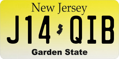 NJ license plate J14QIB