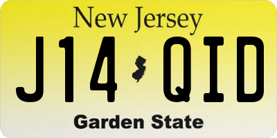 NJ license plate J14QID