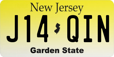 NJ license plate J14QIN