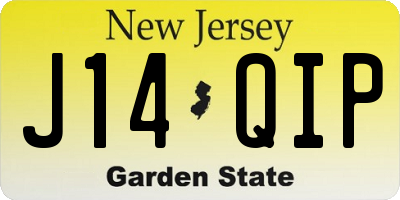 NJ license plate J14QIP