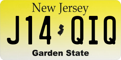 NJ license plate J14QIQ