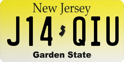 NJ license plate J14QIU