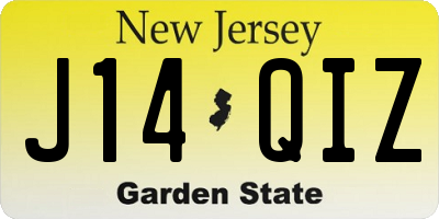 NJ license plate J14QIZ