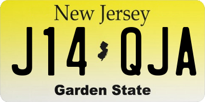 NJ license plate J14QJA