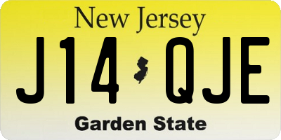 NJ license plate J14QJE