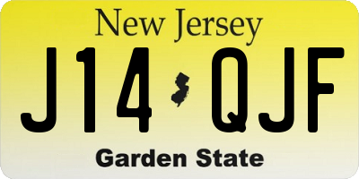 NJ license plate J14QJF
