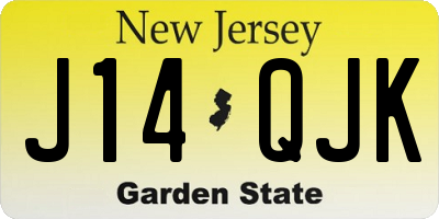 NJ license plate J14QJK