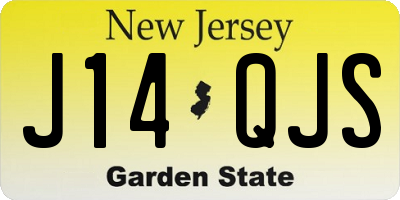 NJ license plate J14QJS
