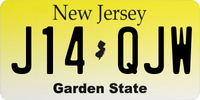 NJ license plate J14QJW