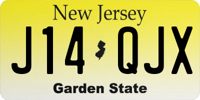 NJ license plate J14QJX