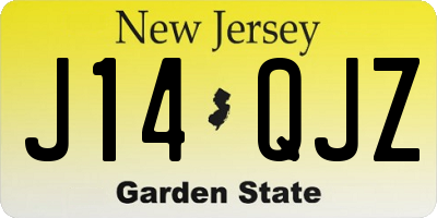 NJ license plate J14QJZ