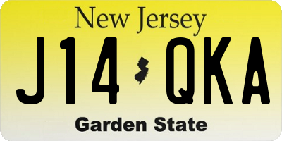 NJ license plate J14QKA