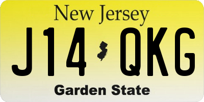 NJ license plate J14QKG