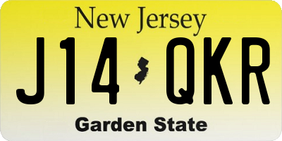 NJ license plate J14QKR