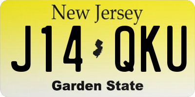 NJ license plate J14QKU