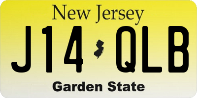 NJ license plate J14QLB