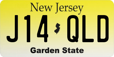 NJ license plate J14QLD