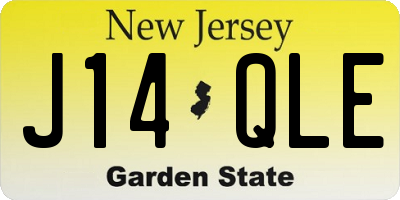 NJ license plate J14QLE
