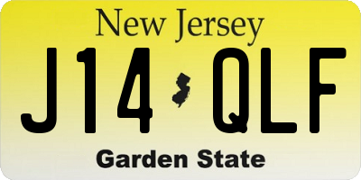 NJ license plate J14QLF
