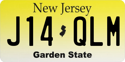 NJ license plate J14QLM