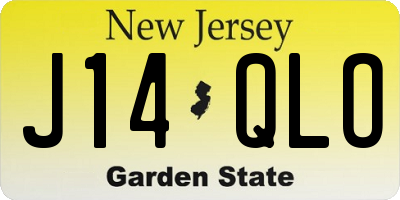NJ license plate J14QLO