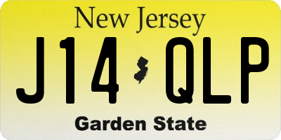 NJ license plate J14QLP