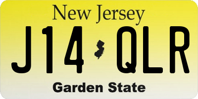 NJ license plate J14QLR