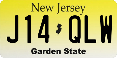 NJ license plate J14QLW