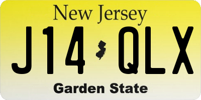 NJ license plate J14QLX