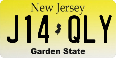 NJ license plate J14QLY