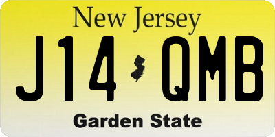 NJ license plate J14QMB