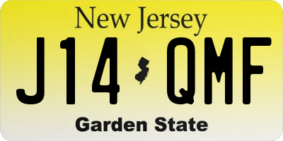 NJ license plate J14QMF