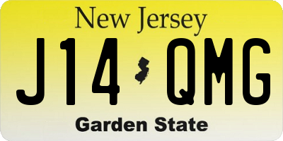 NJ license plate J14QMG