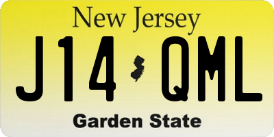 NJ license plate J14QML