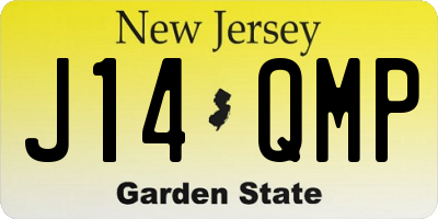 NJ license plate J14QMP