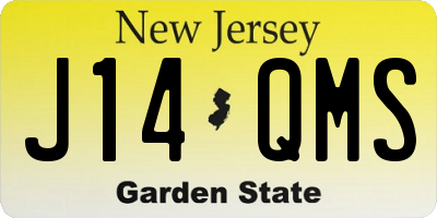 NJ license plate J14QMS
